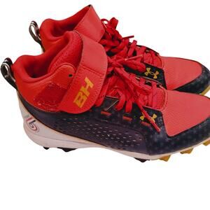 Under Armour Bryce Harper 6 Mid Baseball Cleats Youth 5.5 Red White Blue Gold